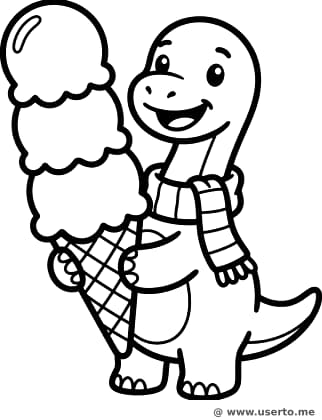 Dinos riesiger Eiscreme-Schmaus