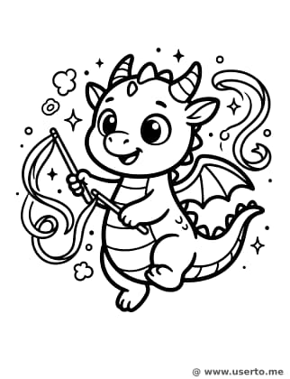 Baby Dragon Practicing Fire Dancing