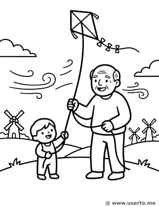 Drachensteigen mit Opa
