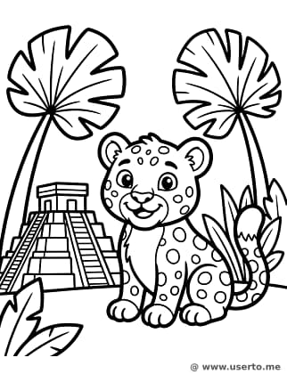 Filhote de Jaguar em Chichén Itzá