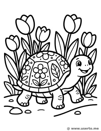 O Passeio de Primavera da Tartaruga Floral