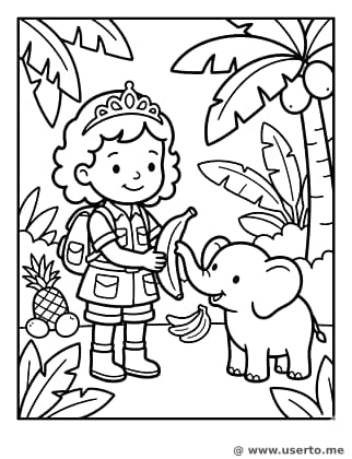 Safari Princess and Baby Elephant