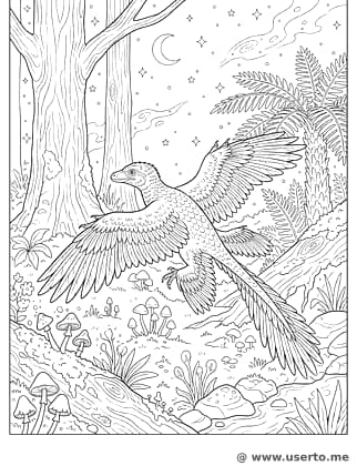 Voo Noturno do Microraptor Emplumado