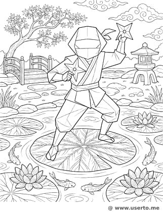 Ninja de Origami Guardián del Jardín