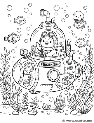 El Submarino Steampunk del Pingüino