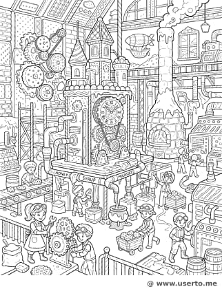 Fábrica de Engranajes de Galleta Steampunk