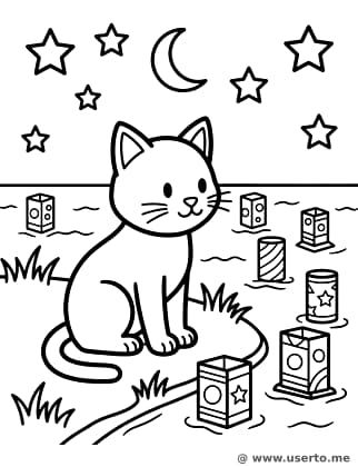 Kitty and the Floating Lanterns