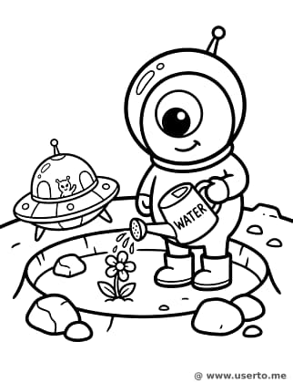 Alien Gardener on Mars