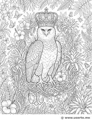 Royal Harpy Eagle on Vine Throne