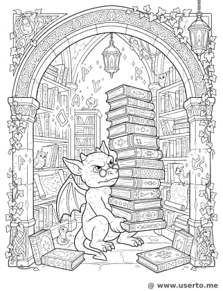 Der Bücherturm des Gargoyle-Bibliothekars