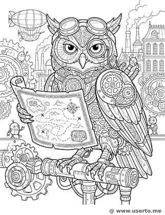 Búho Explorador Steampunk