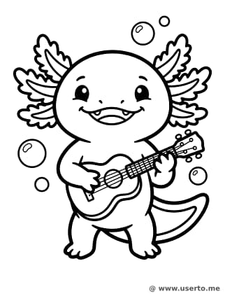 O Axolote Músico Feliz