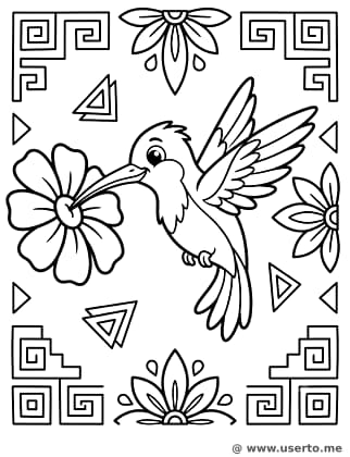 Mandala de Beija-Flor e Néctar Asteca