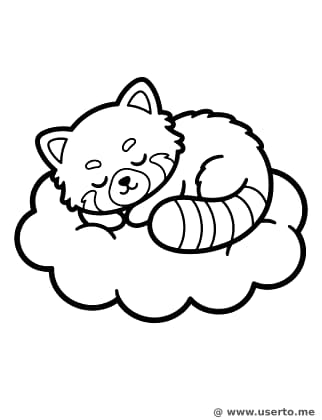 Sleepy Red Panda on a Cloud
