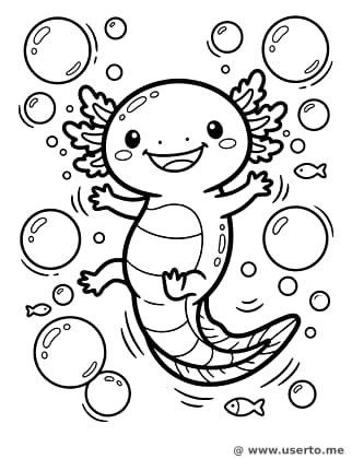 Happy Axolotl Bubble Party