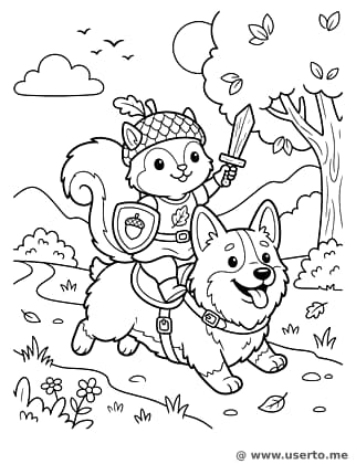 Squirrel Knight's Corgi Steed