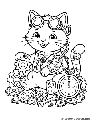 Sparky, das Steampunk-Kätzchen