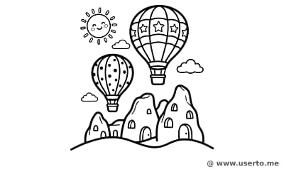 Schwebende Ballons in der Türkei