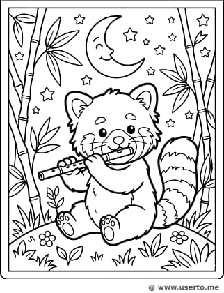 Der Flöte spielende Rote Panda