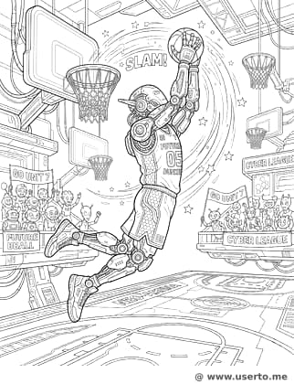 Galaktischer Roboter-Slam-Dunk
