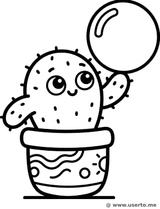 El abrazo de burbujas del pequeño cactus
