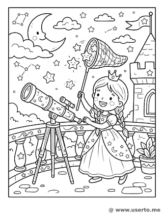 Astronomen-Prinzessin fängt Sterne
