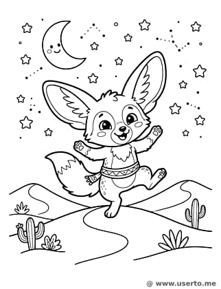 Fennec Fox's Moonlit Dance