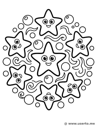 Mandala de Espirales y Estrellas de Mar