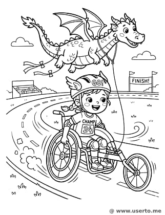 Corrida de cadeira de rodas com pipa nas alturas