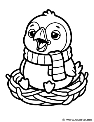 Sleepy Puffin Nestling in a Scarf