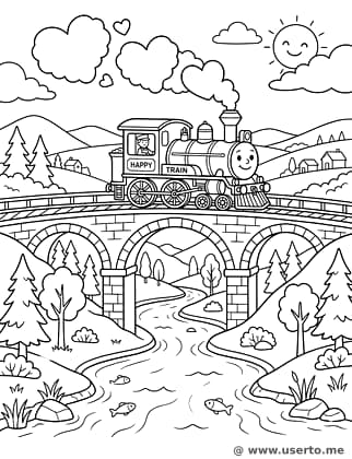 El majestuoso tren de vapor cruzando el puente