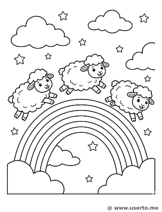 Schafsprung über die Regenbogenbrücke