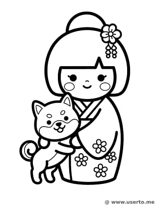Die kleine Kokeshi und ihr Welpe