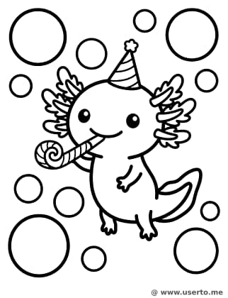 Die Unterwasserparty des glücklichen Axolotls