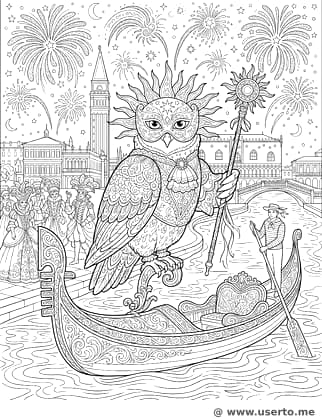 Venice Carnival Masked Owl Masquerade