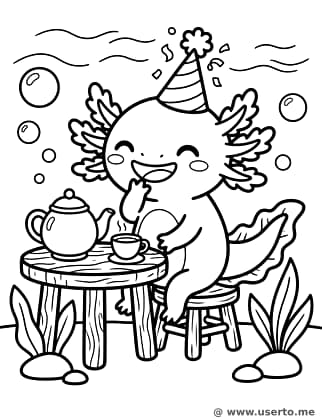 Die Teeparty des kichernden Axolotls