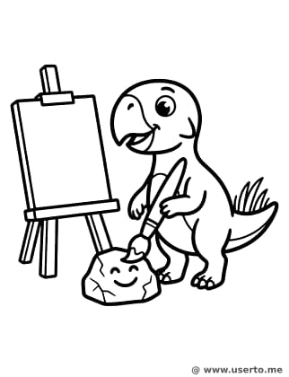 Artista Psitacosauro trabalhando