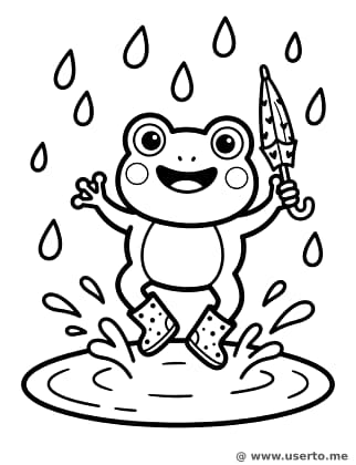 Salto na poça em dia de chuva