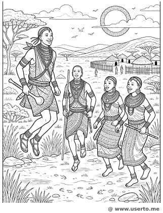 마사이족의 축하 댄스