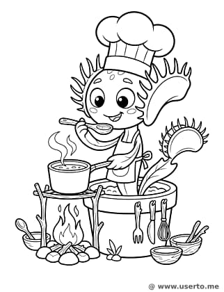 El Chef Venus Atrapamoscas Preparando Sopa