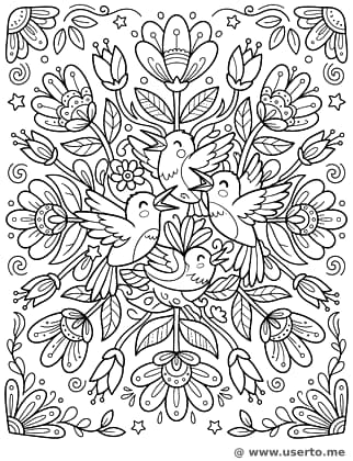 Mexican Aztec Flower Folk Pattern