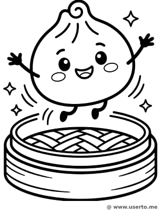 Das fröhliche hüpfende Bao-Brötchen