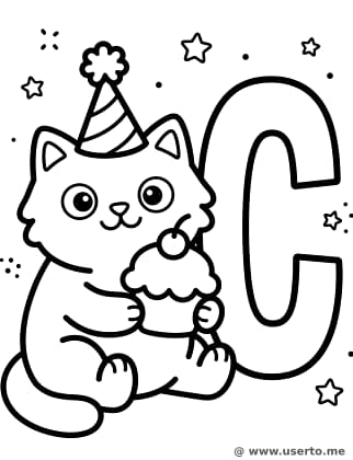 Kuschelige Katze mit einem Cupcake