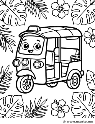 Cheerful Jungle Tuk-Tuk