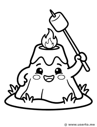 Un Volcán Feliz Tostando Bombones