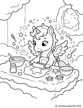 El Pegaso Estrellado horneando galletas de estrella