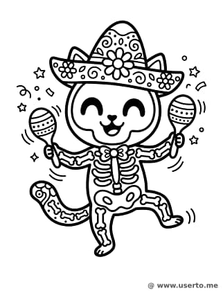 A dança do gato caveira mexicano
