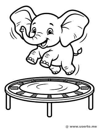Diversión en Trampolín para el Elefantito