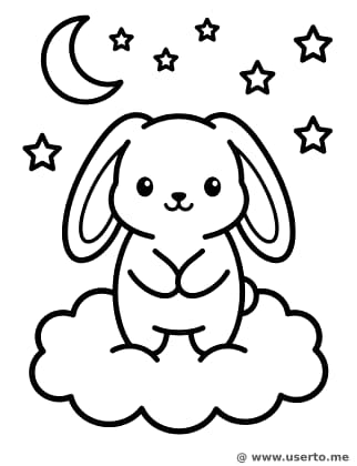 Friendly Cloud-Surfing Bunny