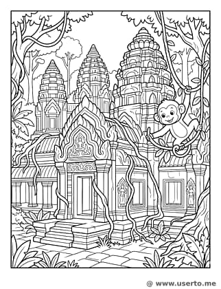 Juego de Monos en Angkor Wat